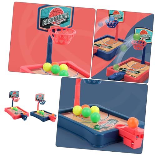 2 Sets Mini Basketball Game Desktop Basketball with Red Blue Hoops Educational Sports Game for Hand-Eye Coordination and Creative Play Fun Indoor Tabletop Activity
