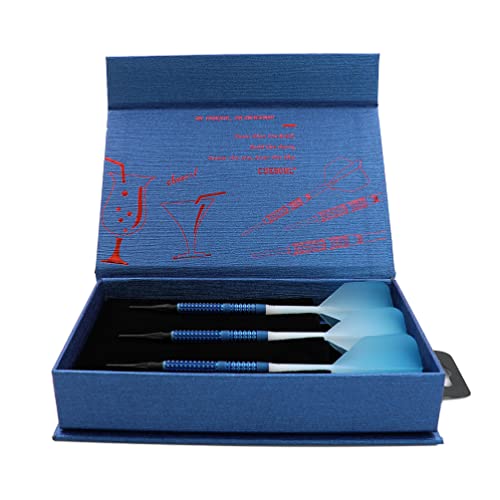 CUESOUL Cocktail/COLA Beer/Draft Beer with Oil Paint Finished-19g/20g/21g Soft Tip 90% Tungsten Dart Set - color: Blue Cocktail-20g