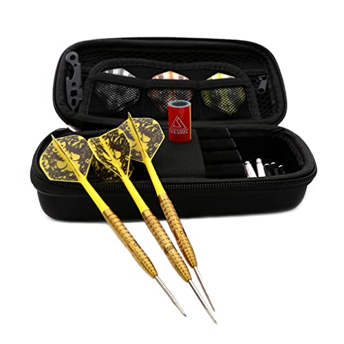 CUESOUL Big Beast 90% 26g/27g Steel Tip Tungsten Dart Set with Dart Case - color: Gold-26g