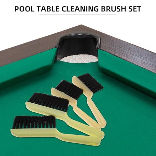 Holibanna 4pcs Pool Table Brush Set for Efficient Cleaning of Billiard Cloth and Pool Table Rails with Portable Plastic Handle Suitable for Cleaning and Accessories