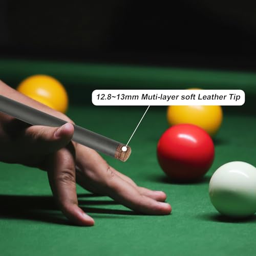 Carbon Fiber Pool Cue Stick-12.8mm Tip Billiard Carbon Fiber cue, 58" Tip Low Deflection Billiard Carbon Fiber cue with case, Weight Adjustable Design -18OZ,18.4OZ,19OZ,20OZ