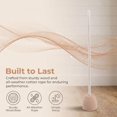 5pcs Cotton Rope Croquet Wickets with Wood Base Portable Lightweight Family Lawn Game for Backyard Outdoor Activities Simple Setup and Travel-Friendly Design