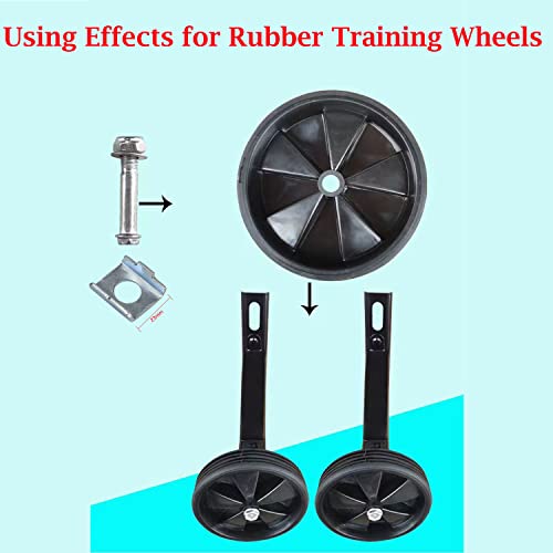 8 Set Children's Bicycle Training Wheels Mounting Screw Kit (Shoulder Bolts+Washers+Vertical Brackets+Locking Nuts) M8+M9 Screws Universal for Kids Bike Auxiliary Wheel Stabiliser Support