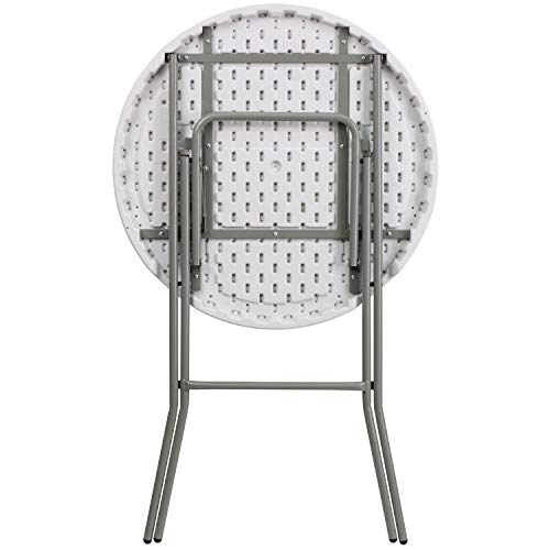 Flash Furniture Elon 2.6-Foot Round Granite White Plastic Bar Height Folding Tables, Set of 8 - color: White, size: 32" Round - Set of 8