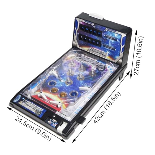 Pinball Games Machine with Light and Stand, Desktop Pinball Ball Shooting Game for Family Kids, Birthday Party Gift, Mini Pinball Game Machine