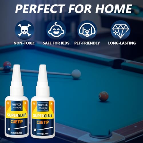 Pool Cue Tip Glue 100g, Quick Dry Billiard Cue Tip Glue for Pool Stick, Heavy Duty Super Adhesive for Snooker Cue, Pool Cue Accessories - No Tip Clamp Needed - size: 100g