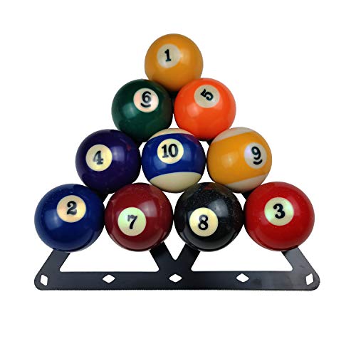 BALIKEN Triangle 8 Ball and 9 Ball Rack for Pool Table, Suited for 2-1/4" Pool Balls, Billiard Racks Pool Table Accessories (Triangle/Magic, Black)