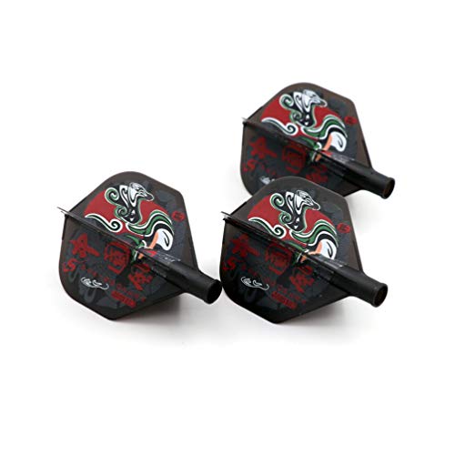 CUESOUL TERO AK4 Dart Flights Standard Shape,Peking Opera Design,Set of 3 pcs - color: Black