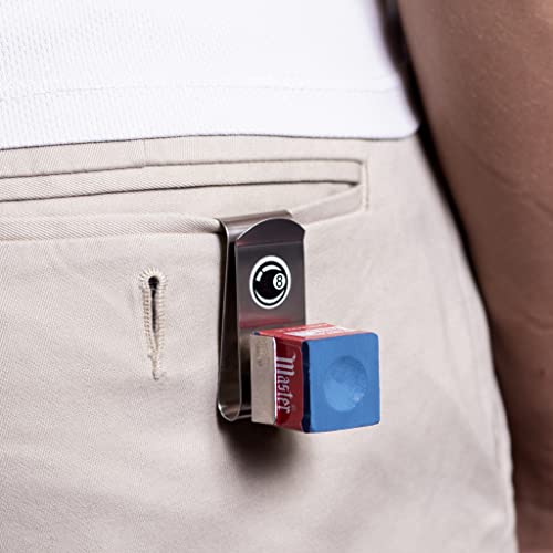 OKKO Metal Magnetic Billiard Pool Cue Chalk Holder + 1 pc of Master Chalk