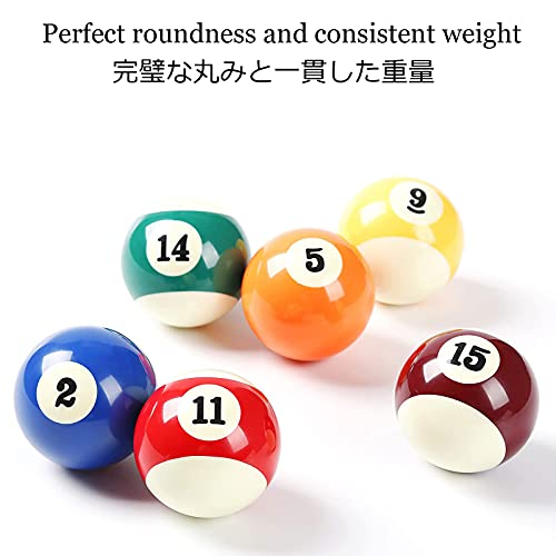 Billiard Set 2-1/4 Inch Pure Phenolic Pool Table Balls Regulation Size Complete 16 Resin Billiard Balls 57.2mm