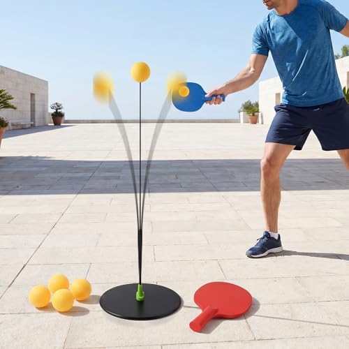 1 Set Hanging Table Tennis Trainer Portable Set with Adjustable Table Tennis Training Equipment for Indoor Solo Practice and Outdoor Recreation