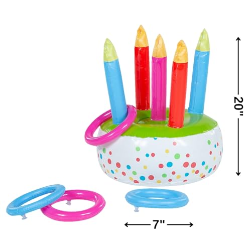 Multicolor Inflatable Vinyl Cake Ring Toss Game - 1 Set - Fun Party & Outdoor Activity for Kids & Adults