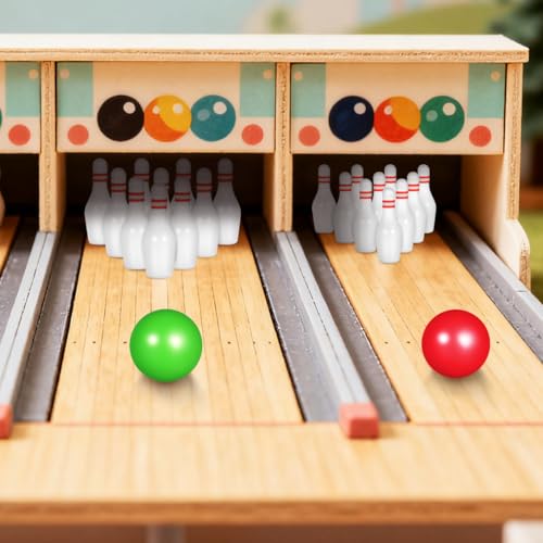 VOSAREA 1 Set Miniature Bowling Pin Set Dollhouse Bowling for Party Decorations Restaurants and Unique Home Decor High Simulation Design