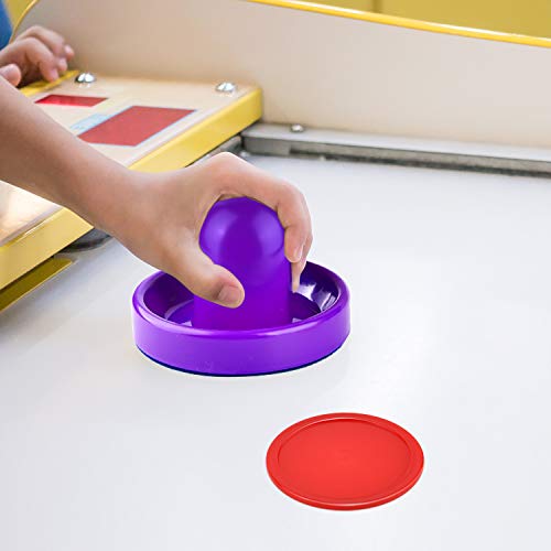 Coopay Air Hockey Pushers and Pucks, Air Hockey Paddles, Goal Handles Paddles Replacement Accessories for Game Tables (4 Striker, 8 Red Puck Pack) - color: Black