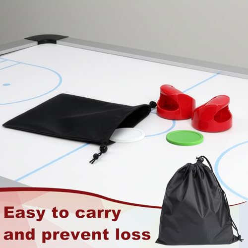 Coopay Air Hockey Pucks and Paddles - 2 Hockey Pushers & 4 Large Hockey Pucks with Nylon Storage Bag, Great Goal Handles Pushers Replacement Accessories for Game Tables - color: White,Green