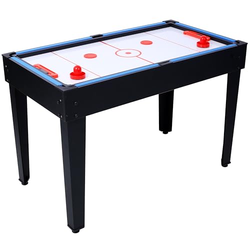 48” 6-in-1 Multi-Game Table - Billiards, Air Hockey, Foosball, Basketball, Table Tennis, and Dining Table Set for Home Game Room Blue