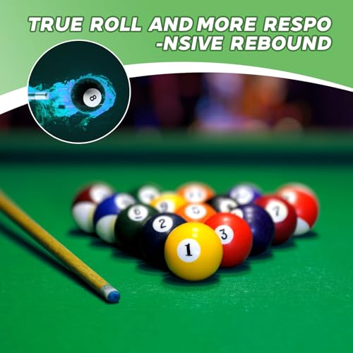 HMQQ Billiard Balls Set, 2-1/4" Regulation Size Pool Table Balls, Complete 16 Resin Pool Ball Set with Cue Ball, Smooth True Roll, Polished Finish for 8-Ball & Home Bar Tables - style: 2-Pack 2-1/4" pool ball