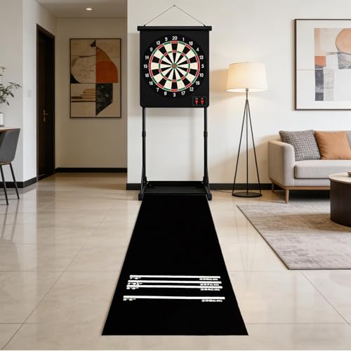 Darts Mat, Non-Slip Protective Pad Shock Absorbing, 4 Throw Distances, 300x34cm Dart Carpet Runner, for Women Adult, Playroom, Living Room, Bar, Mat,