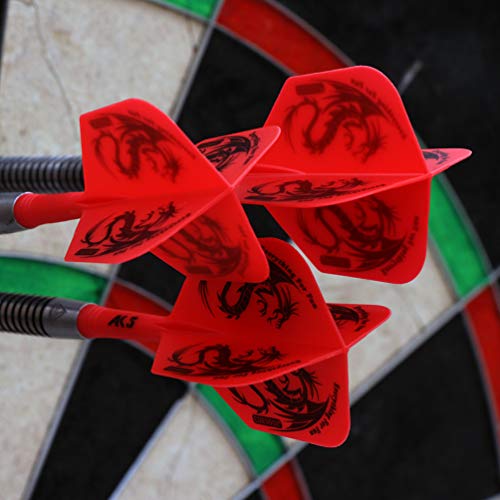 CUESOUL 3 Sets Integrated Dart Shaft and Flights,Dart Shaft Length 21mm/28mm/33mm - color: Shaft Length 21mm+28mm+33mm-Big Wing Shape-Red Dragon