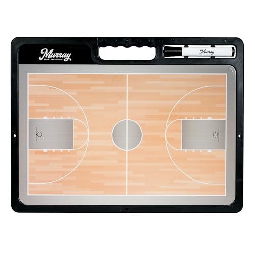 Murray Sporting Goods Premium Coaches Clipboard | Double-Sided Dry Erase Marker Board for Basketball, Baseball, Soccer, Football, Hockey (Marker Included) - style: Basketball