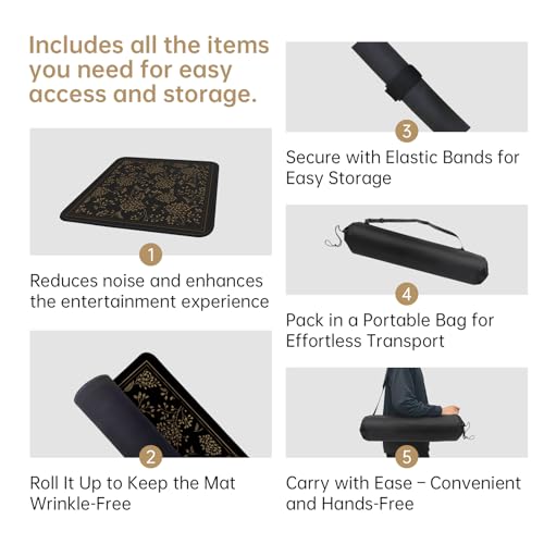 Mahjong Mat for Table - Durable Mahjong Table Cover with Unique Design, Premium Mahjong Accessories, Perfect Mahjong Gifts for Women, Game Mat for Mahjong and Board Game Enthusiasts (Noir Floral) - style: Noir Floral