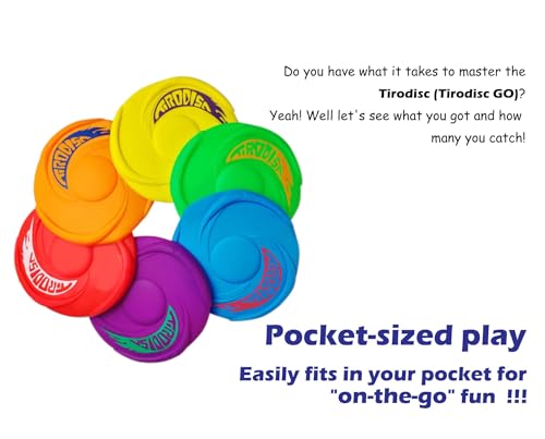 AMAZING TOYZ Tirodisc GO Mini Frisbee Flying Disc Set Pack, 12cm Soft Silicone Golf Disc for Party Games, Beach, Park Portable Pocket-Sized Toy, Easy Clean & Safe Catch