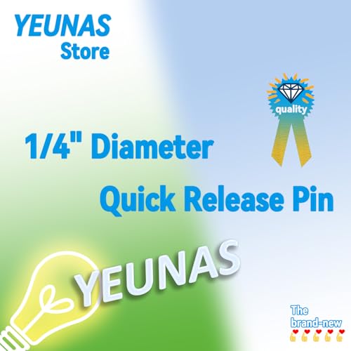 1/4" Diameter Quick Release Pin, Total Length 2", Effective Length 1.37", Stronger with Reinforced Pull Tab (4 Pack)