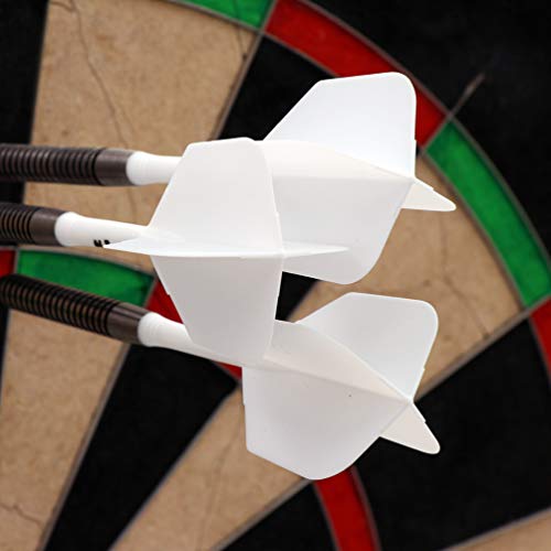 CUESOUL 6 Pieces ROST Integrated Dart Shaft and Flights - color: Shaft Length 28mm-Big Wing Shape-All White