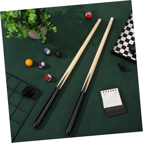 2Pcs Billiard Cue Sticks Short Pool Cue for Tight Spaces for Beginners and Wood Construction for Practice and Game Improvement