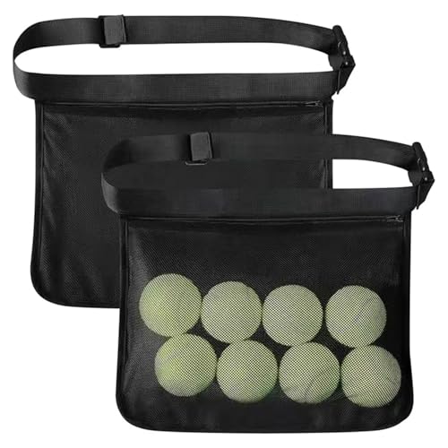 Tennis Ball Waist Pouch - Durable Mesh Build, Lightweight Portable Ball Storage Bag | Longtail Carrying Accessory For Tennis Training Workout Coaching Players Men Women