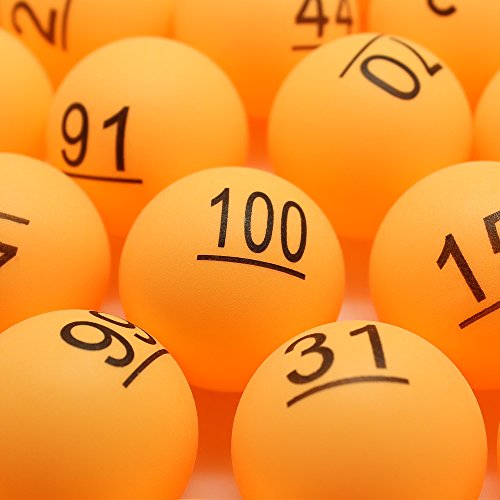 SelfTek 100Pcs Numbered Table Tennis Balls Beer PingPong 40mm Raffle Balls Lottery Balls Printed with Numbers for Party Games - color: Yellow