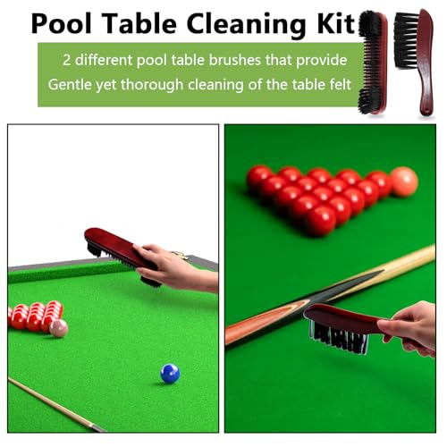 LOVEFEEL 22 Set Pool Table Accessories, Wooden Billiard Rack, Triangle, Diamond Rack, Pool Table Brush, Pool Chalk, Cue Tips, Lint Roller
