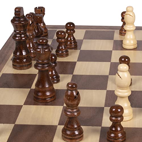 Kangaroo Premium Wooden Chess Set, 11'' Chess Board Game with Wooden Storage Box & Magnetic Chess Closure, Folding Luxury Chess Set, Travel Chess Sets for Adults & Kids, Chess Sets for Adults, Kids - size: Small (11 Inch)