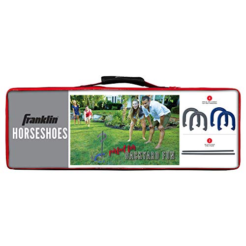Franklin Sports Horseshoes Sets - Game Sets for Adults + Kids - Includes (4) Horseshoes and (2) Ground Stakes - style: Family