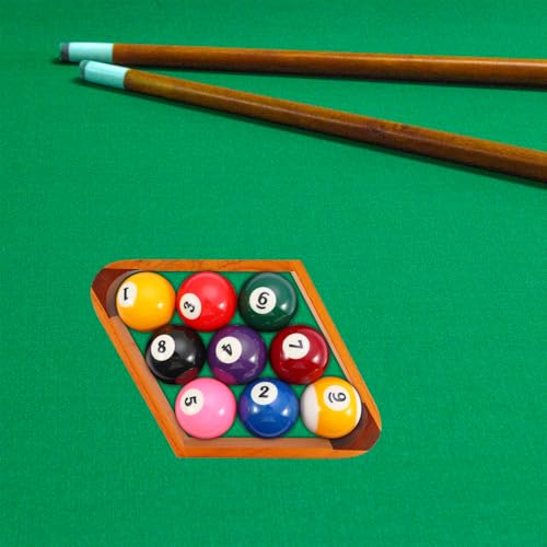 HMQQ Solid Wood Billiard 8-Ball Triangle / 9-Ball Diamond Pool Ball Racks for 2-1/4" Pool Balls, Pool Table Accessories (Yellow)