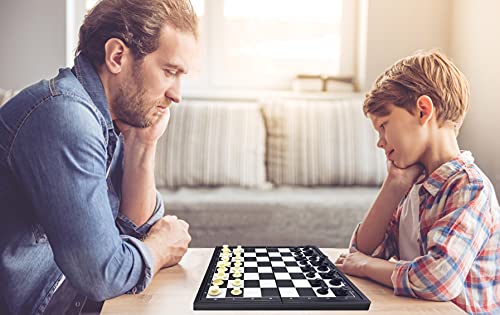 Lexibook Chessman® Classic, Magnetic and Foldable Chess Game, 32 Pieces, Family Board Game, Black/Grey, CGM320 - style: CGM320