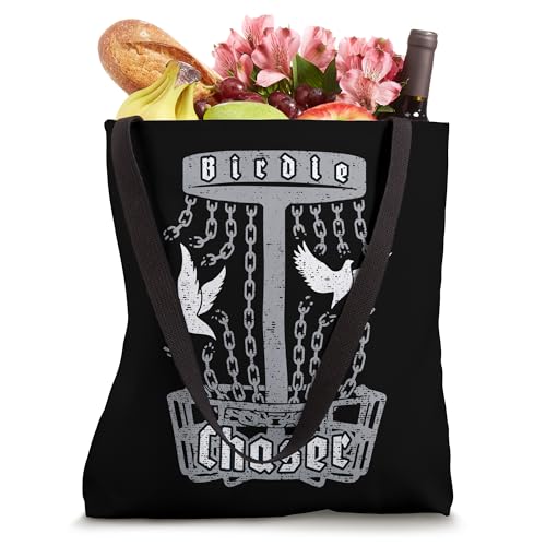 Birdie Chaser Disc Golf Frolf Doves Breaking Basket Chains Tote Bag