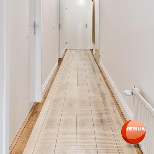 RESILIA Premium Clear Floor Protector Mat – Heavy-Duty Plastic Vinyl Covering for Hardwood, Tile, or Laminate Floors, Table, or Desk –American Modern Pattern 27" x 3' Waterproof Roll, Made in USA - size: 27" x 3'