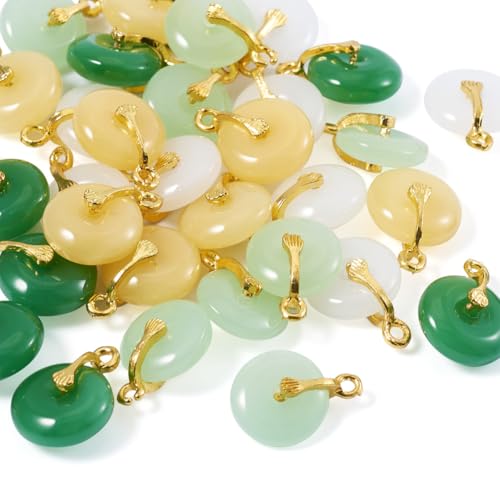 KISSITTY Glass Peace Buckle Charms Blessing Buckle Pendants for DIY Necklace Bracelet Earring Jewelry Making - color: 4 Colors # 1