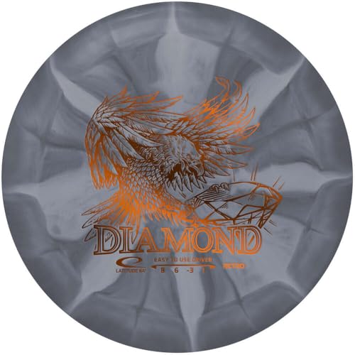 Latitude 64 Retro Burst Diamond Disc Golf Driver | Beginner Frisbee Golf Disc | 160g and Under | Burst Pattern and Stamp Color May Vary (Gray) - color: Gray