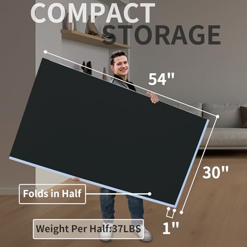 9ft Black Mid-Size Ping Pong Conversion Top Foldable & Portable Table Tennis Table Top for Indoor Games