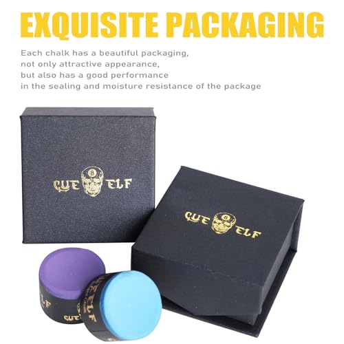 CUEELF Pool Chalk Premium Pool Cue Chalk Billiard Pool Stick Chalk Billiards Chalk-Blue,Green,Pink,Purple or Grey - color: Purple