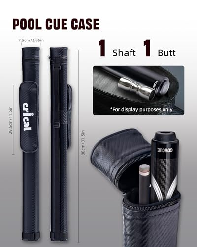 CRICAL COWCUE 58-Inch Carbon Fiber Pool Cue, Low Deflection, 12.5mm Tip | Adjustable pool cue with 3/8x8 joint for stable control, regular billiards practice and pool hall play. - color: CW-04-set