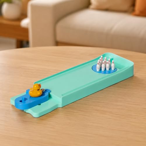 Desktop Bowling, Miniature Bowling Alley, Mini Wooden Desk Game, Portable Design Office Desk - style: waterfowl Bowling