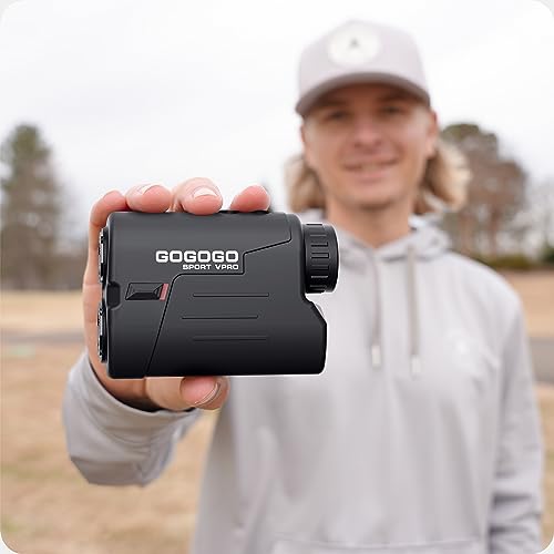 Gogogo Sport Vpro GS03 Laser Golf/Hunting Rangefinder, 1000/1200 Yards Laser Range Finder with 6X Magnification Ultra-Clear View, Lightweight, Slope, Pin-Seeker & Flag-Lock & Vibration - color: GS03MTL