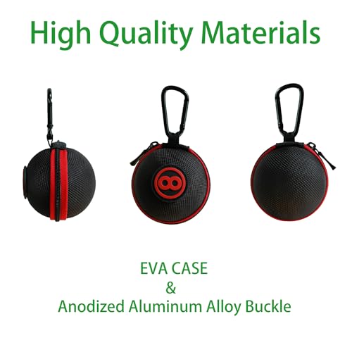 Clip-on Billiard Cue Ball Case.Cue Ball Bag for Billiard Balls, Training Balls and Pool Balls.2.24in Billiard Ball Carrying Case (Red) - color: Red