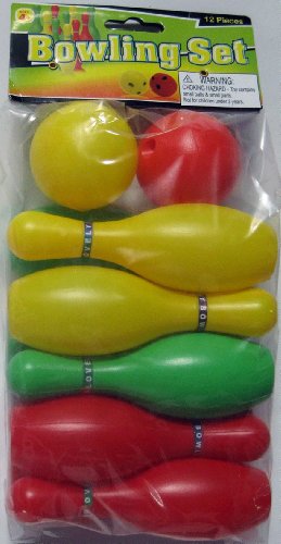 12 Piece Plastic Miniature Bowling Set