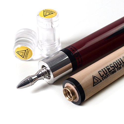 CUESOUL SOOCOO Series 58" 19oz Maple Pool Cue - color: Red, size: 12.75mm