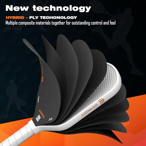 Carbon Fiber Pickleball Paddles USAPA Approved Raw Carbon Frosted - color: white