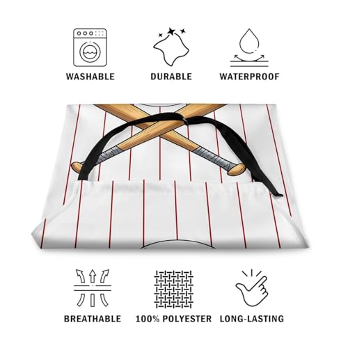 Manfei Baseball Kids Kitchen Apron - color: Red White